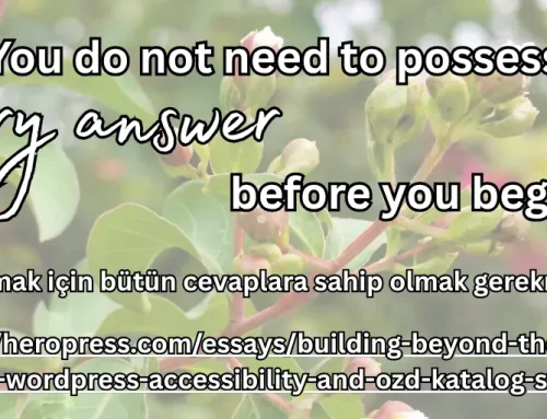 HeroPress: Building Beyond the Screen: My WordPress, Accessibility, and OZD Katalog Story – Ekranın Ötesinde Üretmek: WordPress, Erişilebilirlik ve OZD Katalog Hikâyem